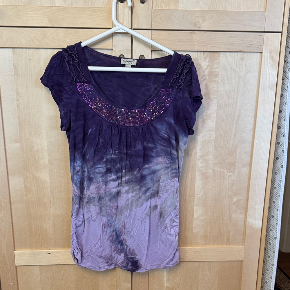 Maurices Purple Sequin Women's Blouse